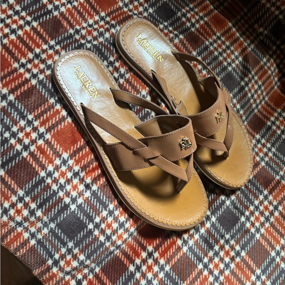 Polo by Ralph Lauren Tan Leather Sandals